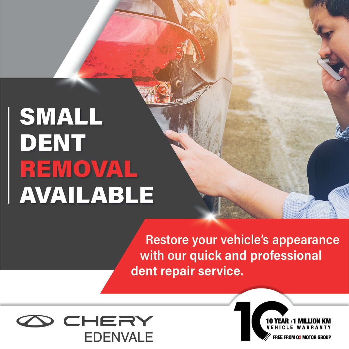 CheryEdenvale's tweet image. Picked up a small dent? We’ve got you covered.

Our team can sort it out quickly and get your car looking great again.

Visit Chery Edenvale to book: bit.ly/3qOz0Xi 

#CheryEdenvale #DentRepair #VehicleCare