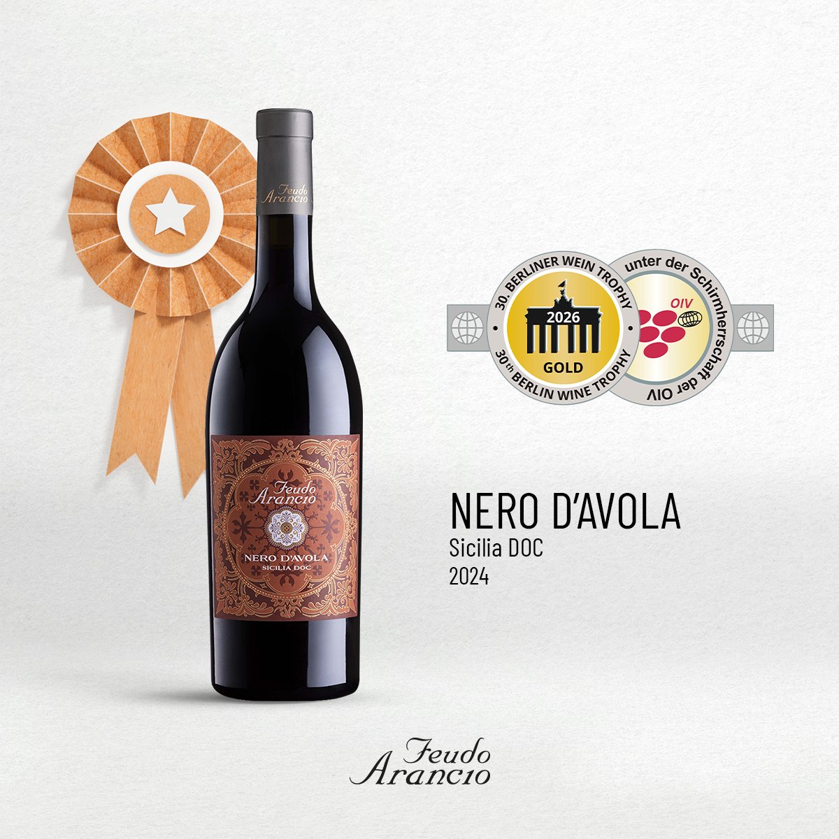 feudoarancioIT's tweet photo. 🥇 #BerlinerWeinTrophy 2026: triplo oro per i nostri vini!
Nero d’Avola 2024
Syrah 2024
Dalila 2024

Tre vini, una sola anima: la Sicilia.
Brindiamo insieme a questo nuovo traguardo ✨ https://t.co/kD1Ws7QuOj