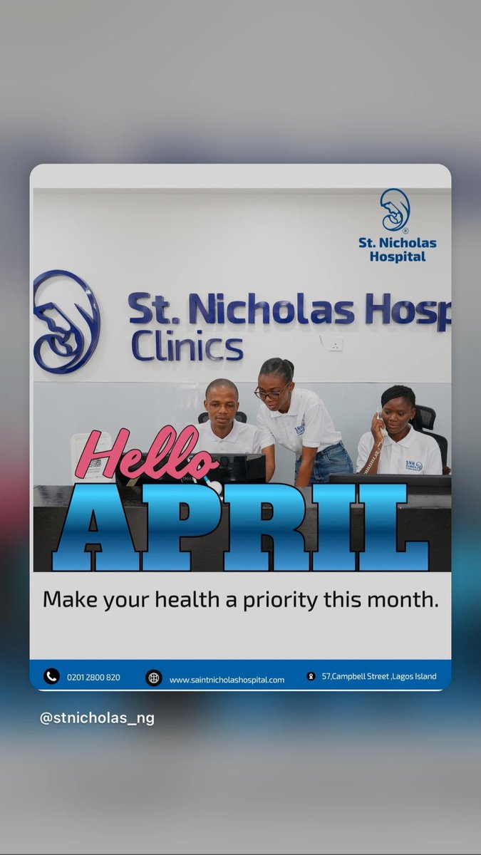 StNicholas_ng's tweet photo. Happy New Month! ✨
A new beginning to prioritize your health and well-being. We’re here for you every step of the way. 💙

#HappyNewMonth #StNicholasHospital #StayHealthy #WellnessFirst https://t.co/qzRmaGMNOg
