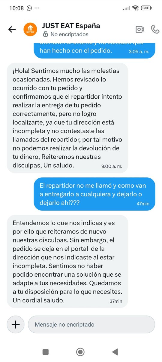 Maruafonso's tweet photo. Está es la respuesta: perdiste tu dinero...lo sentimos mucho @JustEat_es https://t.co/BOttlTi3j6