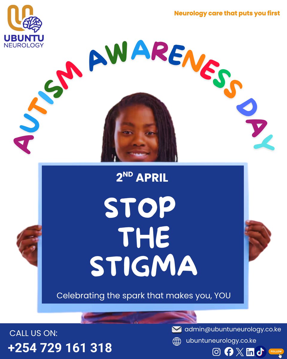UbuntuNeurology's tweet photo. Today and every day, we celebrate the unique minds that move our world with care that amplifies every voice and love that celebrates every breakthrough. Ubuntu Neurology guarantees neurological care that redefines what’s possible.
#WorldAutismAwarenessDay https://t.co/zhdLnqjlAJ
