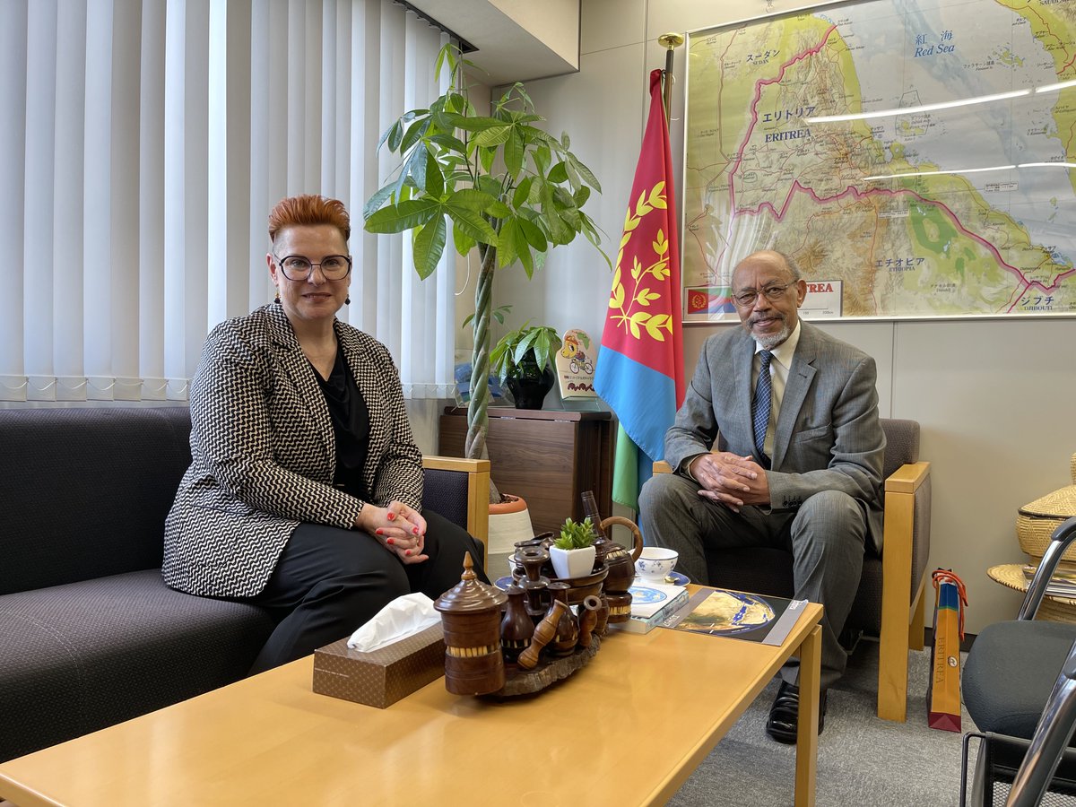 AmbassadorEstif's tweet image. Ambassador of the Republic of the Republic of #Austria to Japan H.E. Ms. Sigrid BERKA  paid a curtesy visit to our Embassy today. It was an honor to welcome H.E . &amp;amp; exchange ideas &amp;amp; opinions on enhancing mutual diplomatic efforts  in Japan on the occasion. エリトリア #Eriitrea