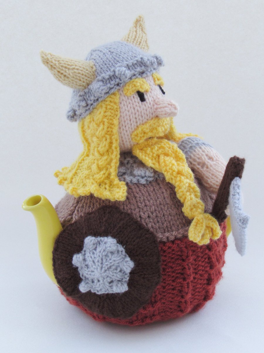 TeaCosyFolk's tweet photo. The Viking Tea Cosy — a bold, characterful knit perfect for anyone who loves mythology, history and adventurous designs
 https://t.co/Y9xxns89NN
#Knitting #KnittingPattern #KnittersOfX #Knitters #Crafts #Teapot #Viking #Norse #History #TeaCosyFolk https://t.co/kUP2EFLQCS