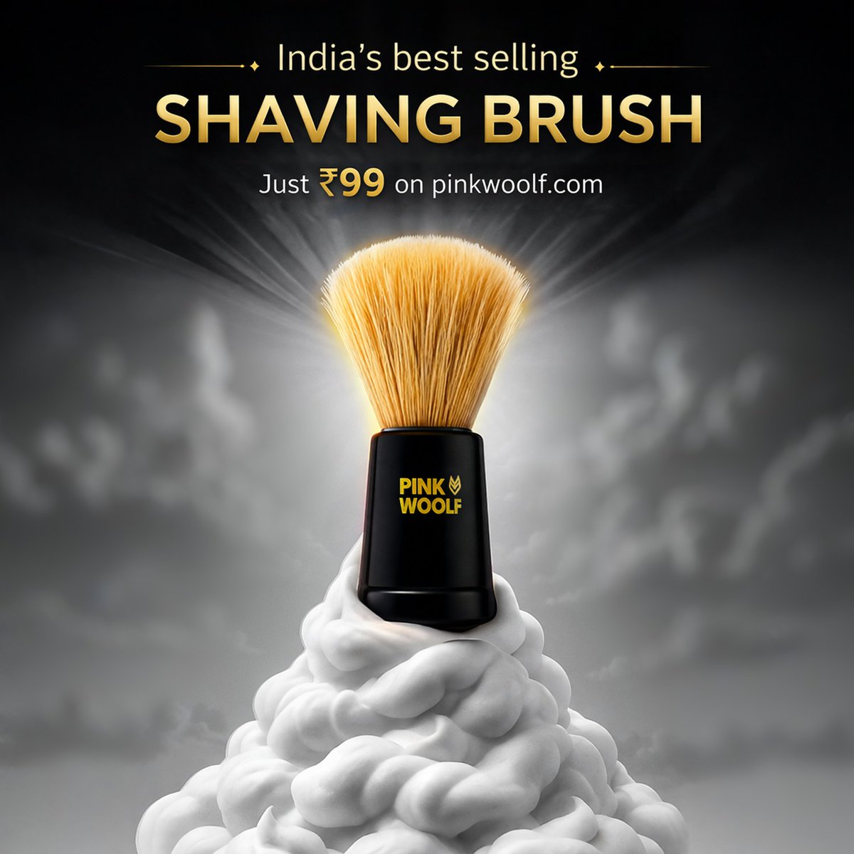 India's favorite Shaving Brush at just Rs. 99. 
Only on pinkwoolf.com
Link in bio!