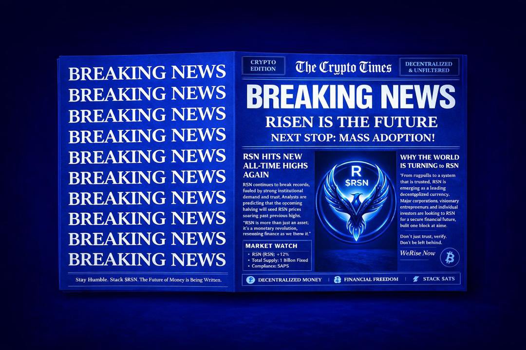 🚨 BREAKING NEWS 🚨

The future isn’t coming… it’s already here.

RISEN is leading the shift.
From vision ➝ adoption ➝ domination.

Mass adoption is no longer a question, it’s the next stop.

$RSN 🔥
#RISEN #Crypto #Web3 #DeFi