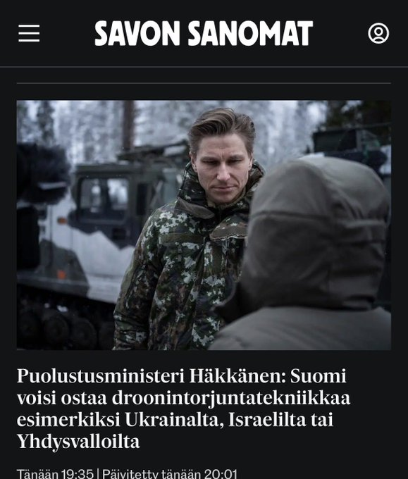JohnWesli9's tweet photo. @Janicky Eiköhän se koronavilkku ole helposti muutettavissa drone-vilkuksi.
Sehän pelasti monia satoja tuhansia flunssalta, joten kait siitä olisi jotain hyötyä Ukrainan droonien varoittamisessa.
Ja lisäksi Suomi ostaa torjuntatekniikkaa sieltä mistä nämä dronetkin tuli. Pimpelipom. https://t.co/5EaTflowK5