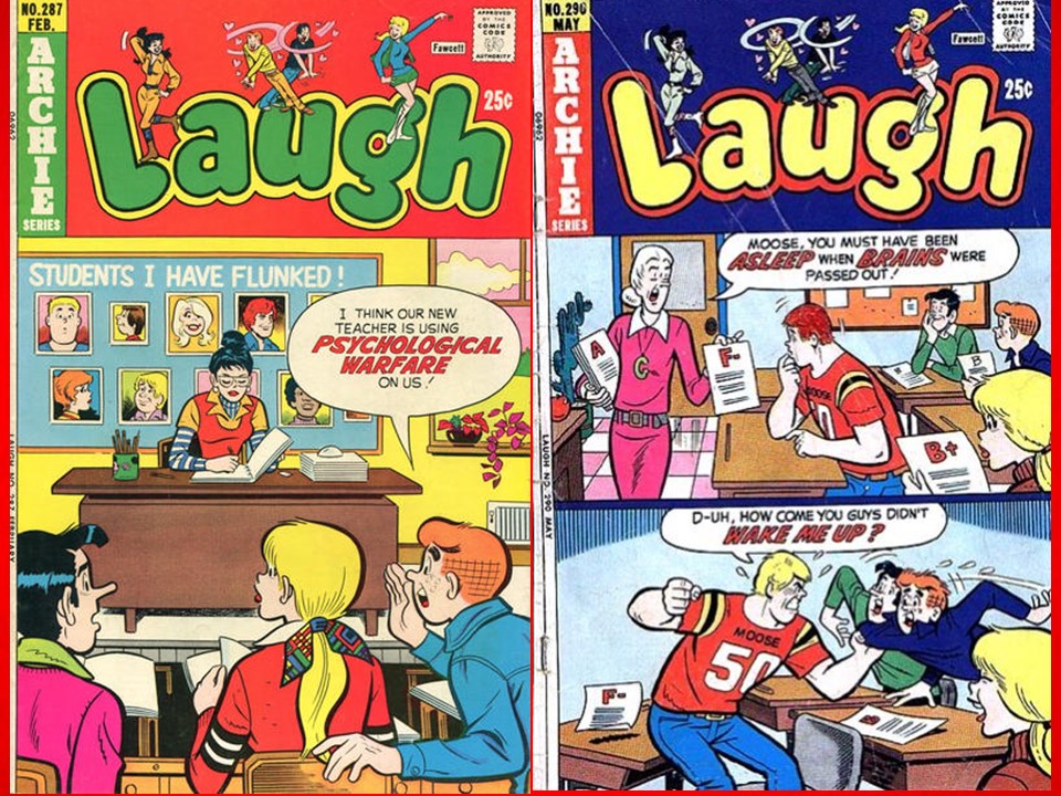 DavesComicHero's tweet photo. A couple of #RandomLaughs with Archie,  Moose and more in class. #HumorComicsMonth  https://t.co/839ImUbAWq https://t.co/yvQpXjLwoF