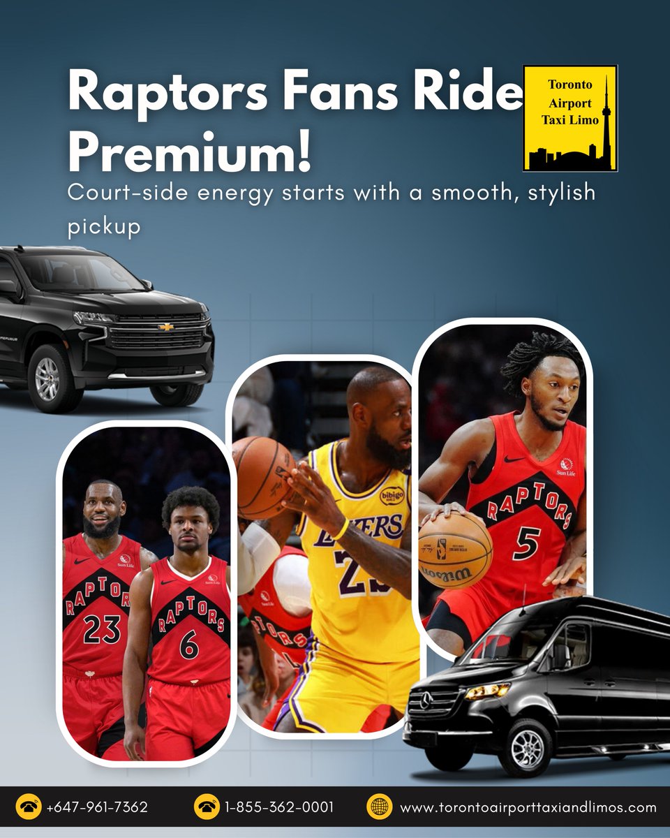 TorontoAir91020's tweet image. 🏀🔥 Raptors Fans Ride Premium!
Court-side energy starts with a smooth, stylish pickup. Arrive at the game like a true VIP and enjoy a comfortable, luxury ride every time!

🌐 Website: torontoairporttaxiandlimos.com

#TorontoRaptors #RaptorsFans #TorontoAirportTaxi #TorontoLimoService