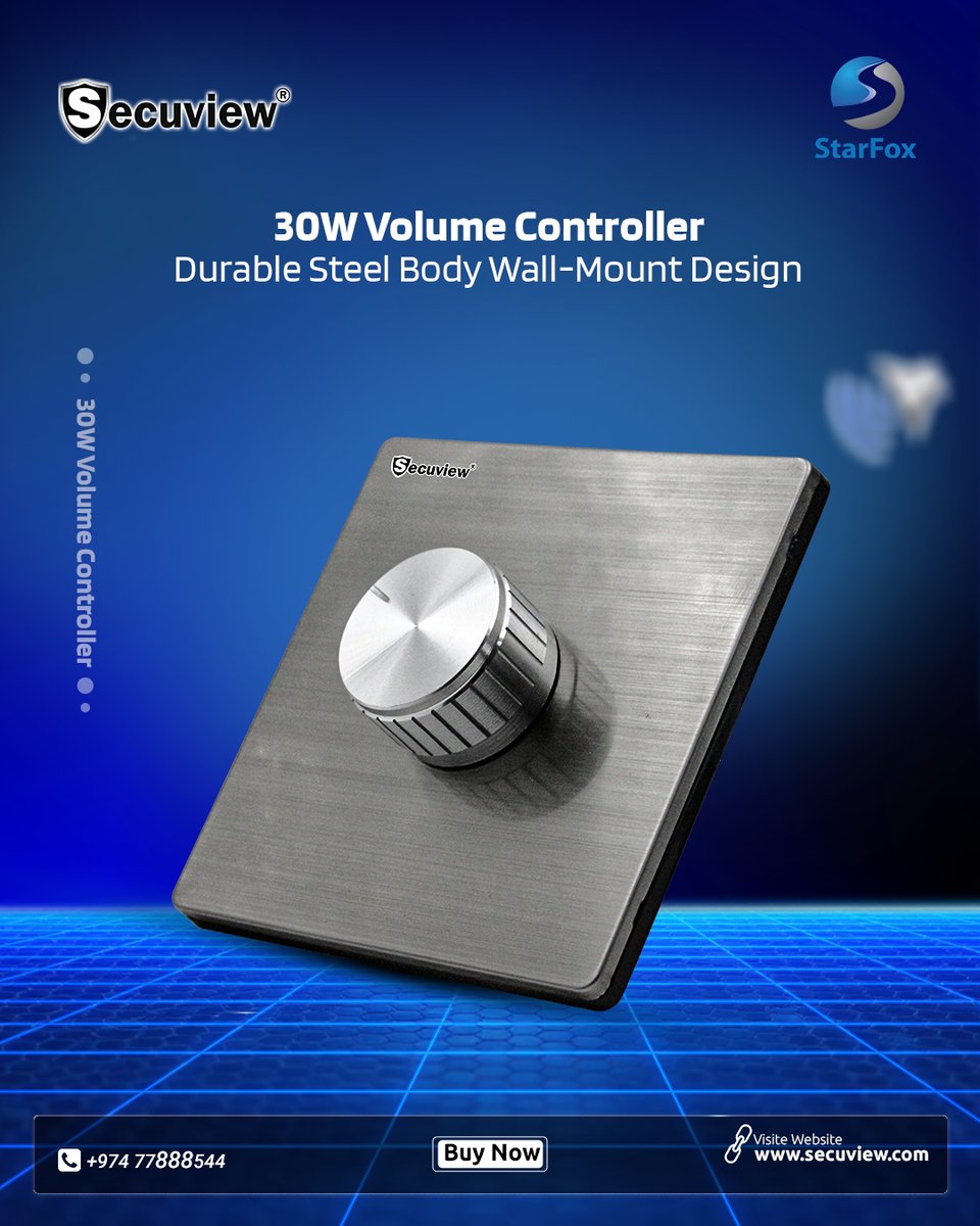 secuviews's tweet photo. @Secuview steel body wall-mount controller—precise audio control for Qatar offices &amp; restaurants!

✅ 30W handling | Durable steel
✅ Easy wall install
👉 Shop: https://t.co/r2vsCgvLs7
📞 +974 77888544

#Secuview #VolumeController #QatarAudio https://t.co/gGOztaEl4o