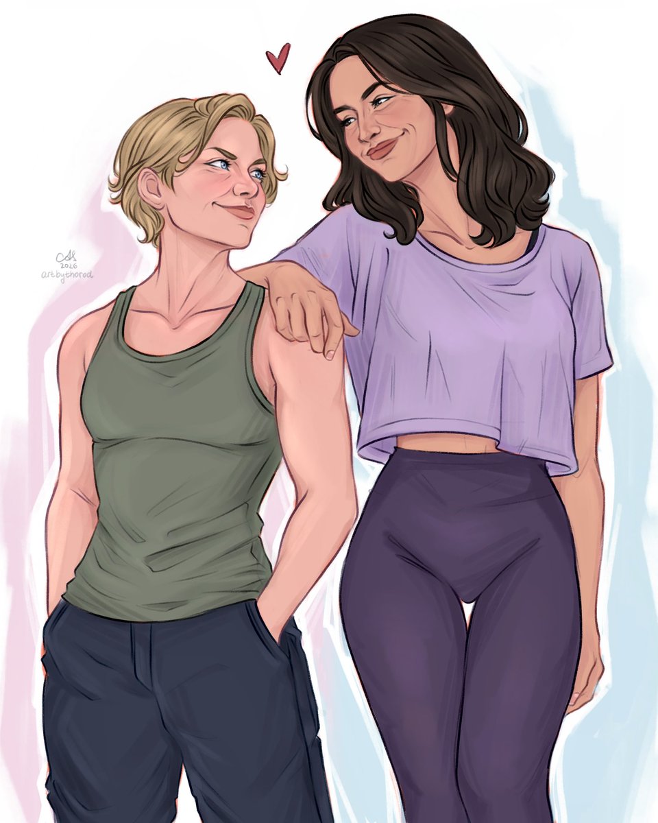 artbythorod's tweet photo. today on “plurbtwt made me do it”… the 180cm/5’11” yoga femme vs her 163cm/5’4” powerlifting butch gf

(🔥 versions in comments) 
#pluribus #yuribus #carolsturka #stursia https://t.co/HF1x2BYNu9