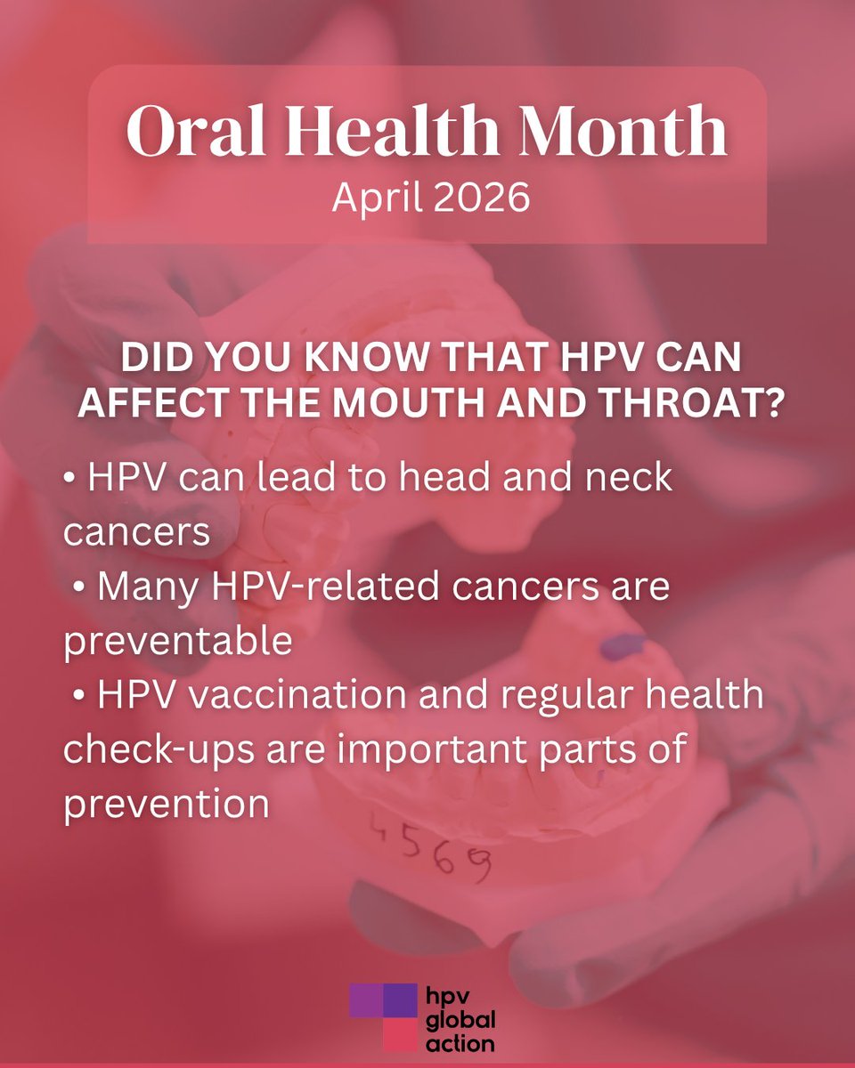 HPV_VPH's tweet image. HPV can cause cancers of the tonsils &amp;amp; vocal cords, tongue, and throat, which is why prevention and early detection are so important.

Visit our website to learn more : 
hpvglobalaction.org/en/free-hpv-im…

#OralHealthMonth #HPV #OralHealth #Prevention #Vaccination #Screening #PublicHealth