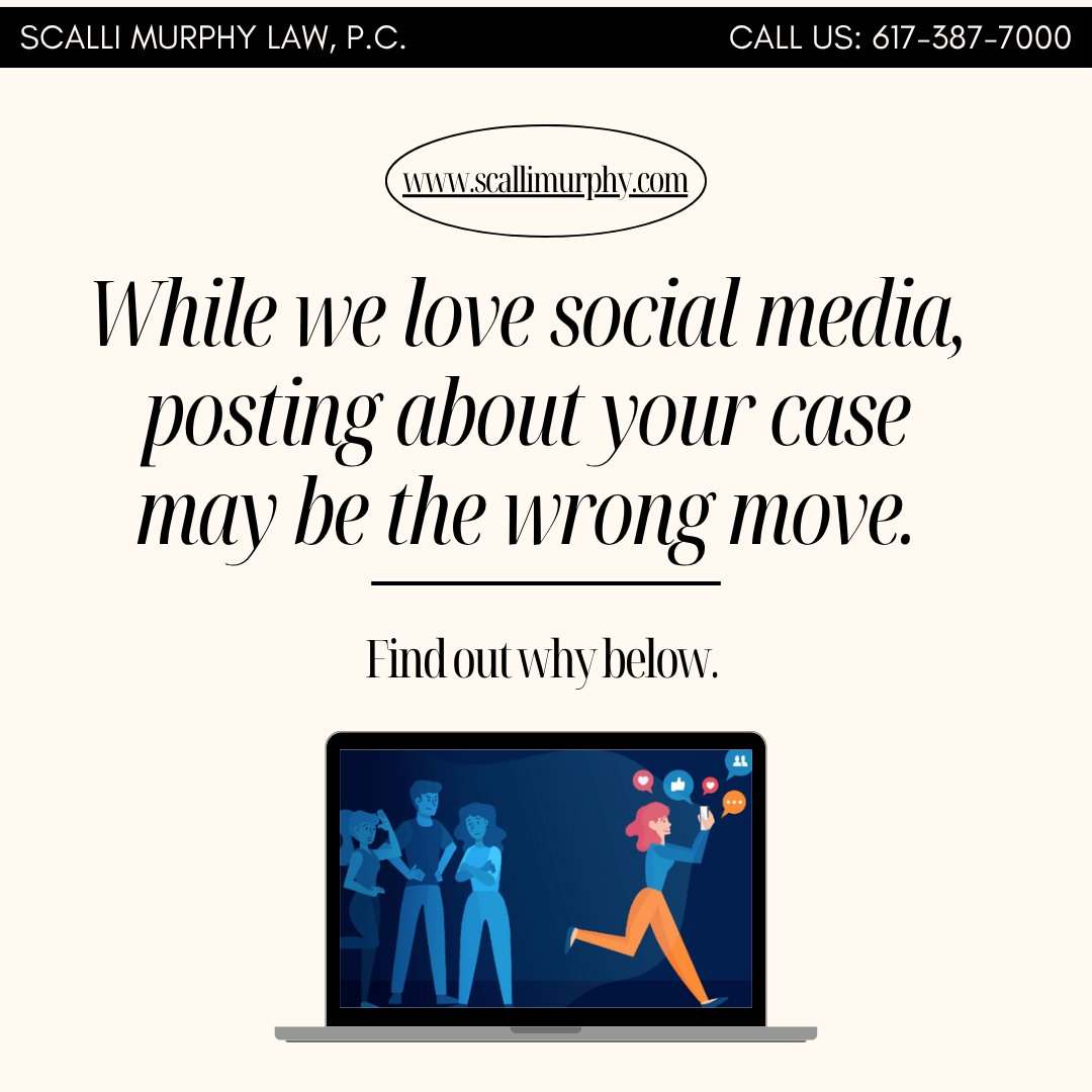 ScalliMurphyLaw's tweet photo. While we all love to post for our friends to see, if you have an active case, your friends may not be the only ones keeping tabs on you. Even seemingly meaningless posts can be used to undermine your testimony or minimize your injuries. Keep these things in mind when posting: https://t.co/D9atPKHTXS