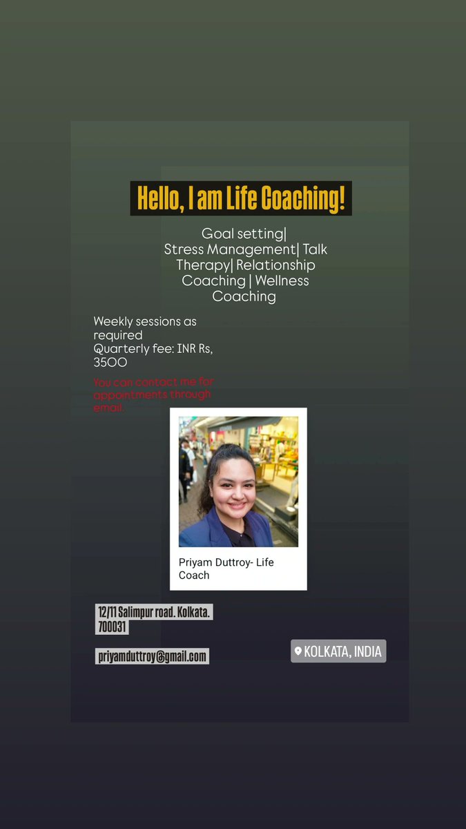 Prithepo's tweet photo. Email for appointments. 🌞#itsofficial #iamalifecoach #lifecoaching #lifecoach https://t.co/GJXAYHSXiM