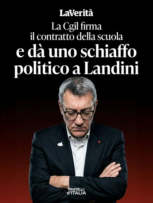 L’opposizione pretestuosa che ha segnato la segreteria di Landini a ogni rinnovo contrattuale subisce una battuta d’arresto.Segretario, alla prossima manifestazione rispolveri anche il tricolore: sarebbe un segno di riconoscenza verso un Governo che fa ciò che, almeno sulla carta
