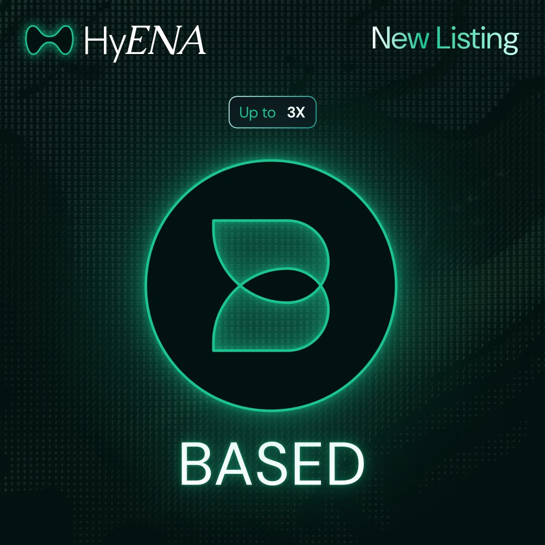 hyenatrade's tweet photo. HyENA has listed BASED-USDE perps.

You can now long or short $BASED with up to 3x leverage and earn up to 12% rewards on your USDe collateral.

Trade now: https://t.co/ZTtfTJiRRx https://t.co/q7Ublw8S5S