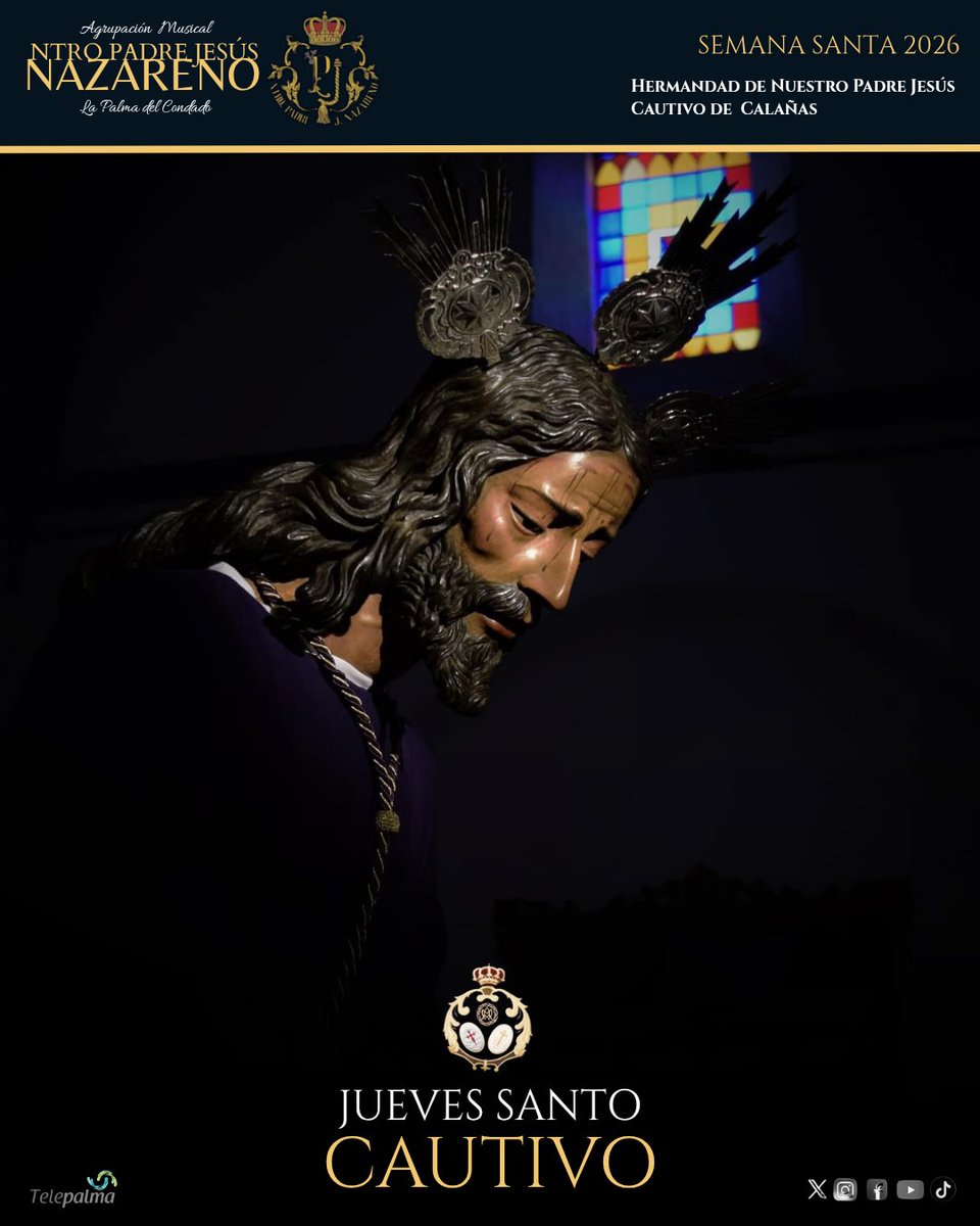 𝐉𝐔𝐄𝐕𝐄𝐒 𝐒𝐀𝐍𝐓𝐎

A su lado, una vez más, en este Jueves Santo.

Hoy volvemos a poner nuestros sones tras el Señor de Calañas y con ellos, una noche llena de sentimiento y tradición.

Nos vemos esta tarde que sin duda será inolvidable 💜

#LaBandadelSeñor