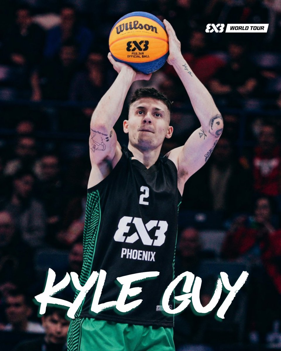 FIBA3x3's tweet photo. There's a new sheriff in town ⭐ 🇺🇸 

Kyle Guy joins Phoenix 🏜️ 🌵  for the 3x3 2026 season. 

#3x3WT https://t.co/78Eo9QmW9B