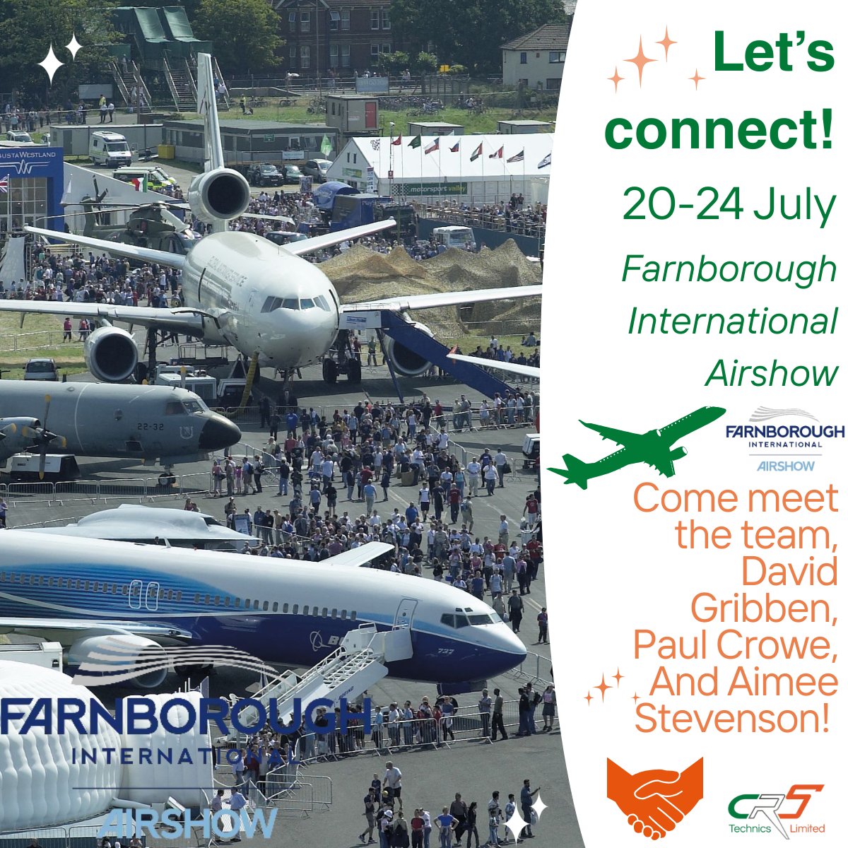 CRSTechnics's tweet photo. We wanted to announce that CRSTechnics will be attending the Farnborough International airshow in July! 🛫

It would be brilliant to connect with anyone else attending 😁

#FarnboroughAirshow #AviationEvent #Airshow #SummerTime #Summer #Aviation #AviationLife #CRSTechnics #CRS https://t.co/5cDOVZEVhc