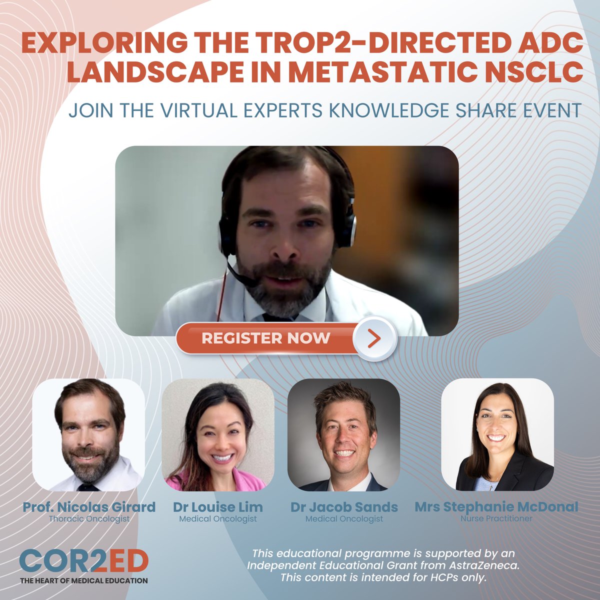 OncoAlert's tweet image. REGISTER HERE👉  buff.ly/gAk4CPg 
@COR2EDMedEd invites you to An upcoming virtual Experts Knowledge Share on the evolving TROP2-directed antibody drug conjugates (ADC) landscape in metastatic non-small cell #LungCancer ( #NSCLC ), and strategies to optimise the treatment