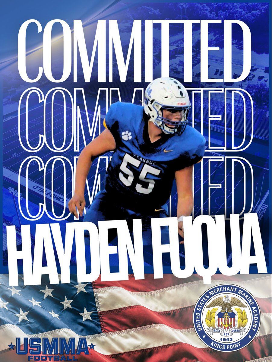 FuquaHayden55's tweet photo. I feel fortunate to be attending the United States Merchant Marine Academy and continuing my football career. I would like to thank my family, coaches, and teammates for their guidance and encouragement. @KHSbearcatFB @USMMAFootball https://t.co/TPkRLVu8hy