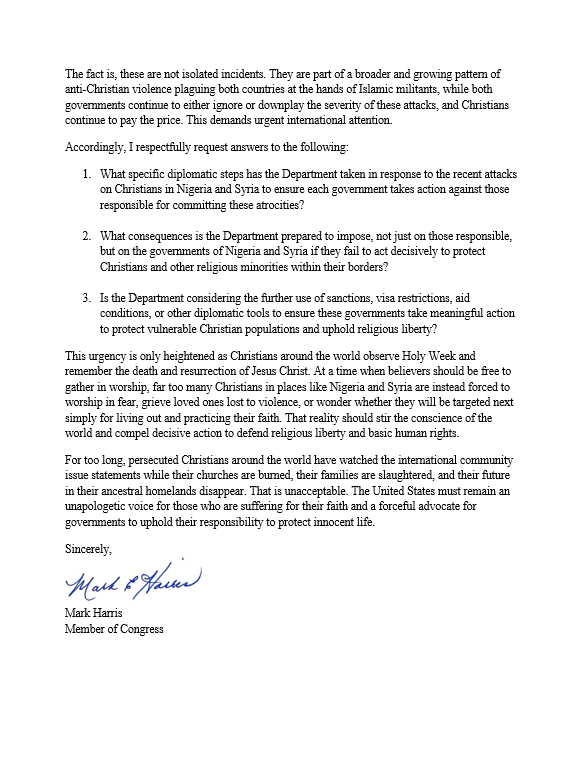 Rep. Mark Harris tweet media