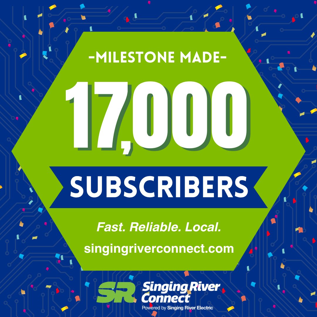 SRConnectMS's tweet photo. Singing River Connect is celebrating 17,000 subscribers! Thank you to our subscribers for trusting us to serve you reliable, lightning-fast fiber internet wherever you live, work, and play!
https://t.co/T3PrrGTZ4i
#trustedlocal https://t.co/AP9j4Pb1FH