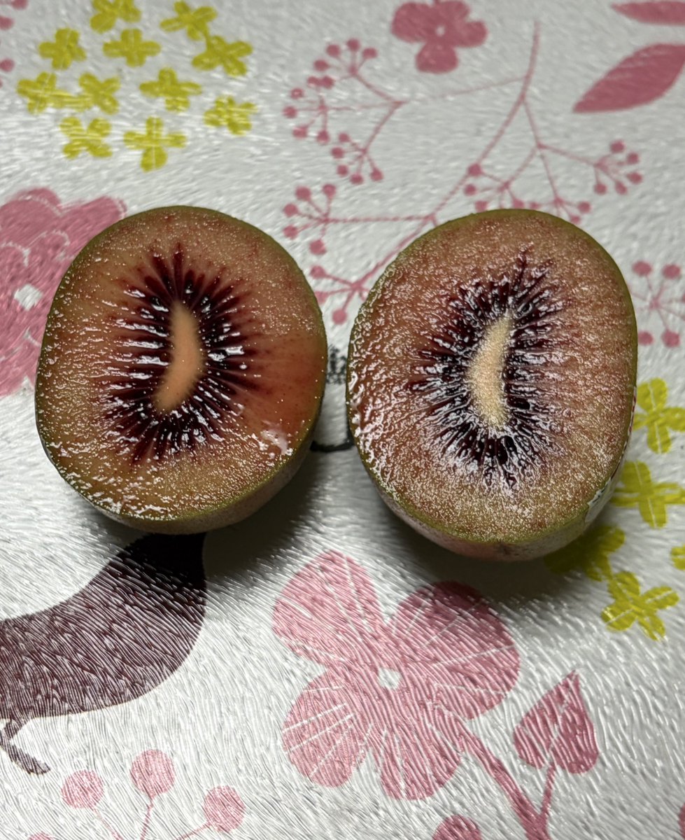 em202205's tweet image. 近所のイオン系スーパーについに #RubyRed 上陸🥝
昨年食べ損ねたので
早速買いに行った
まだ熟してないのもあったけど、酸味なしでしっかり硬めの感触

ちょうどNHKで美味しいキウイ🥝の選び方やってて草🌱先に知りたかった #トリセツショー