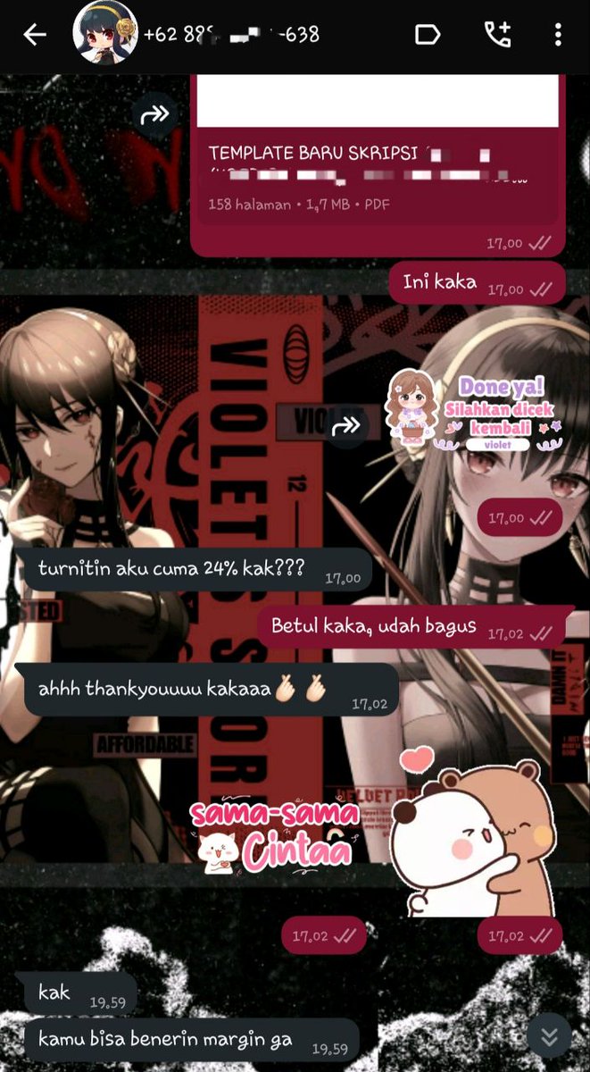 VIOLET || CEK TURNITIN & PARAFRASE 🦭 tweet media