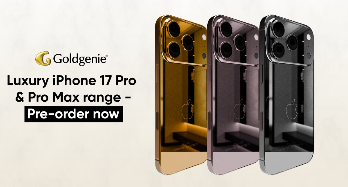 luxurylifestyle's tweet image. Goldgenie Opens Global Pre-Orders for iPhone 17 Pro &amp;amp; Pro Max Luxury Collection luxurylifestyle.com/headlines/gold… #smartphone #technology #cellphone #camera