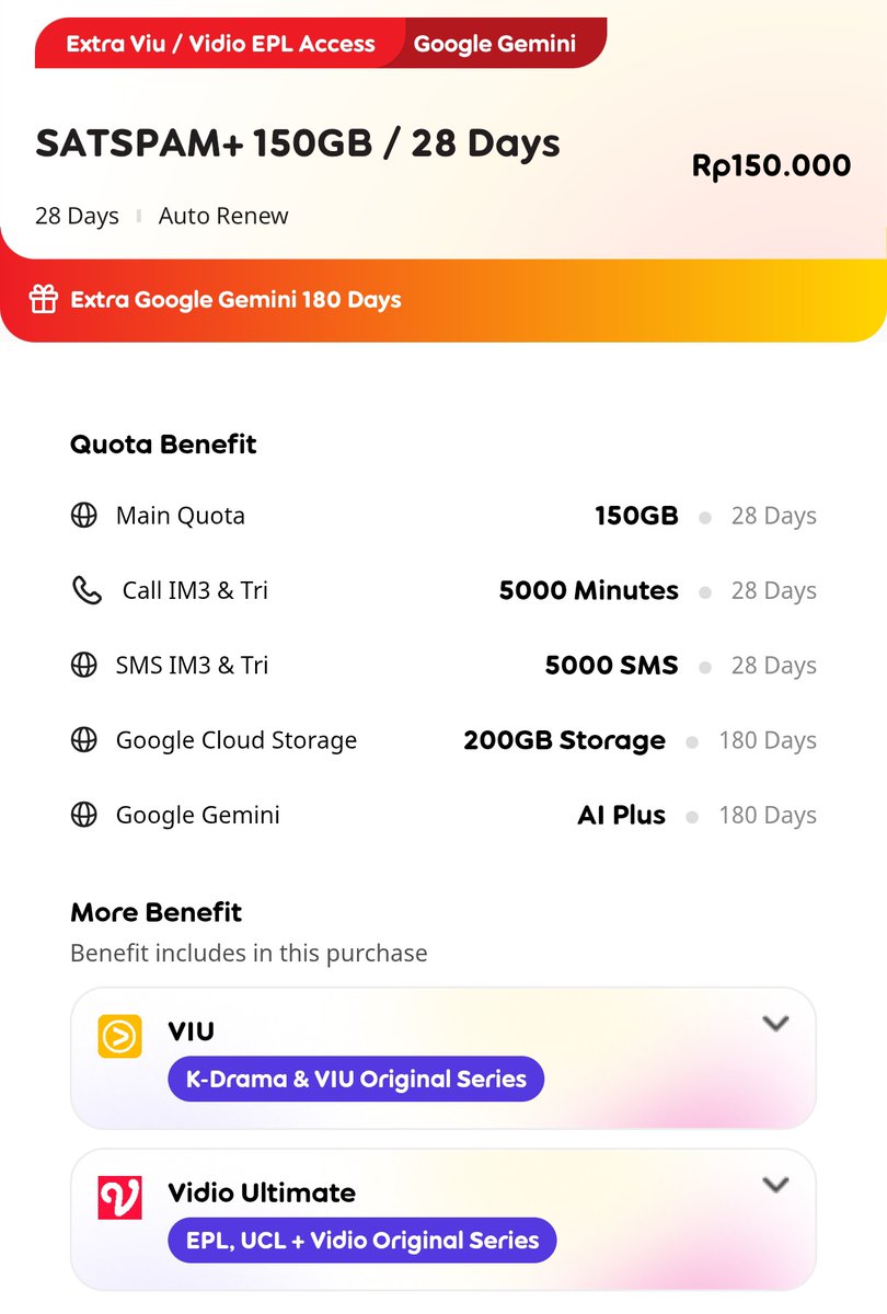 Amin_Ghiffari's tweet photo. Halo @CareIM3 saya beli paket ini, tapi belum dapat sms untuk aktivasi gemini dan google storagenya https://t.co/tbRIatmt6X