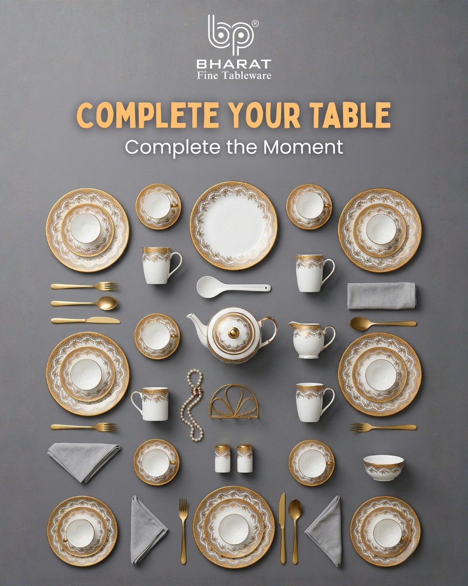 bharat_ctpl's tweet image. Every detail matters when it comes to creating the perfect dining experience. From fine tableware to elegant accents, complete your table with timeless charm and turn everyday meals into memorable moments.

#TableDecor #LuxuryLiving #DiningStyle #HomeAesthetics