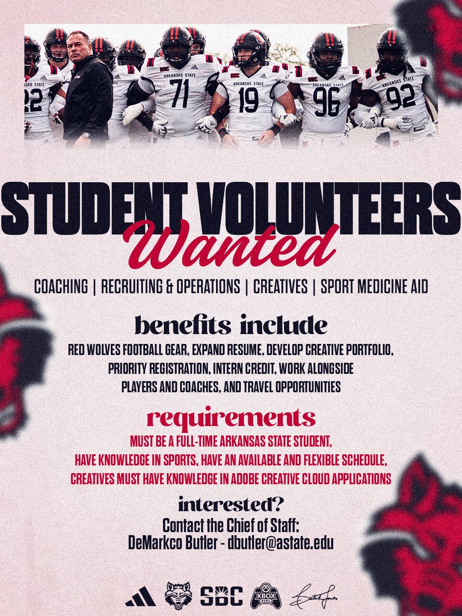 AStateFB's tweet photo. Run with the pack. 🐺🔥
Get behind the scenes, build your resume, and be part of something bigger.

#WolvesUp🐺 https://t.co/vbpHRPvqCb