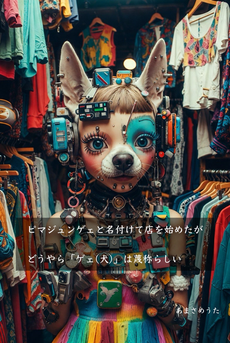 ピマジュンゲェと名付けて店を始めたがどうやら「ゲェ(犬)」は蔑称らしい（心の花／月詠）

ピマジュンゲェは直訳すると「雨に濡れた犬」。東京のSHOPの「雨犬や」から取りました。当時の韓国では「犬のようなヤツ」っていえばすごい悪口になります。