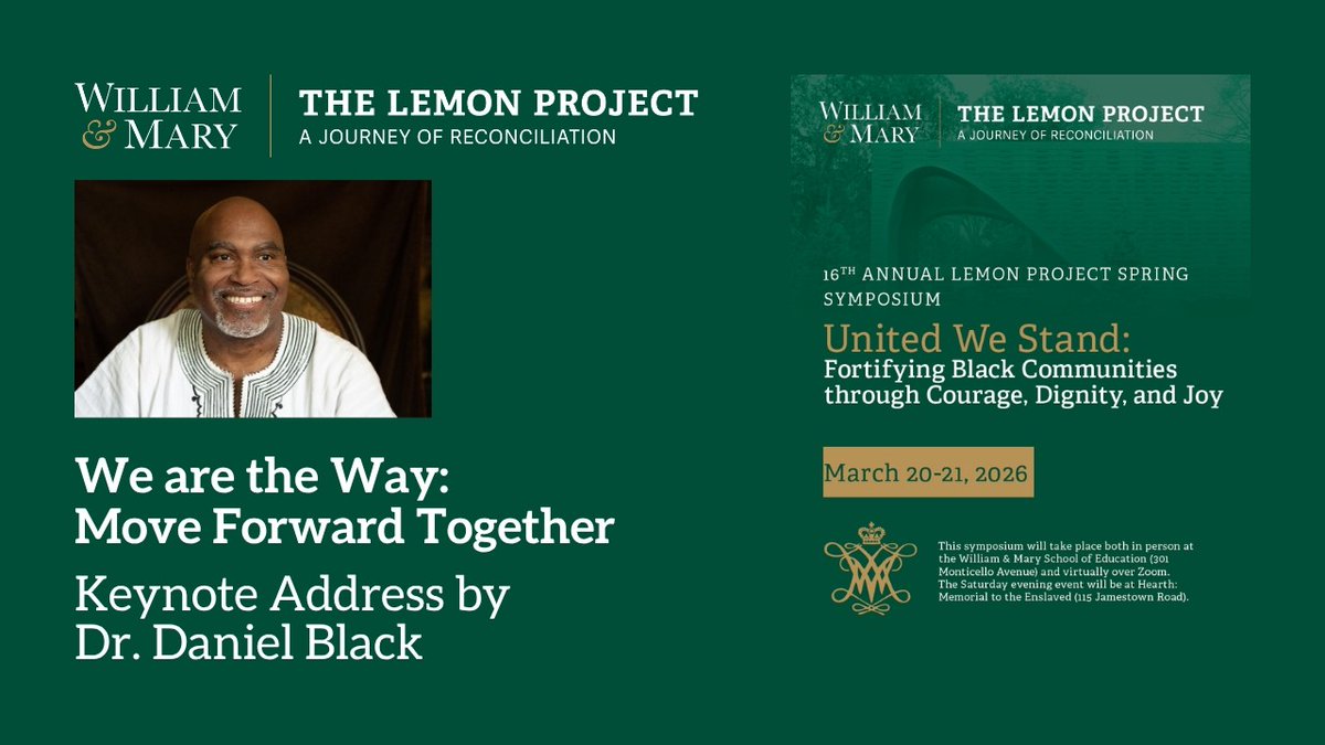 WM_LemonProject's tweet photo. Dr. Daniel Black's keynote at the 16th Annual Lemon Project Spring Symposium is available to watch on YouTube! Watch and listen to "We are the Way: Move Forward Together" at https://t.co/Ok4RIr085T. #thelemonproject https://t.co/ycaqipJd0J