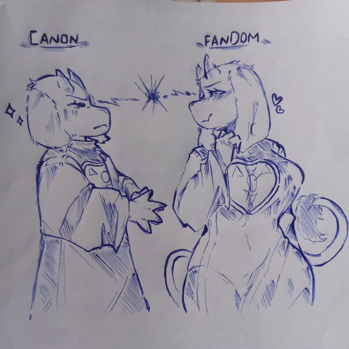 MMizuko89872's tweet photo. Si eligieras a una toriel cuál sería? 
¿El canon o el del fandom? https://t.co/oltzruxPo7