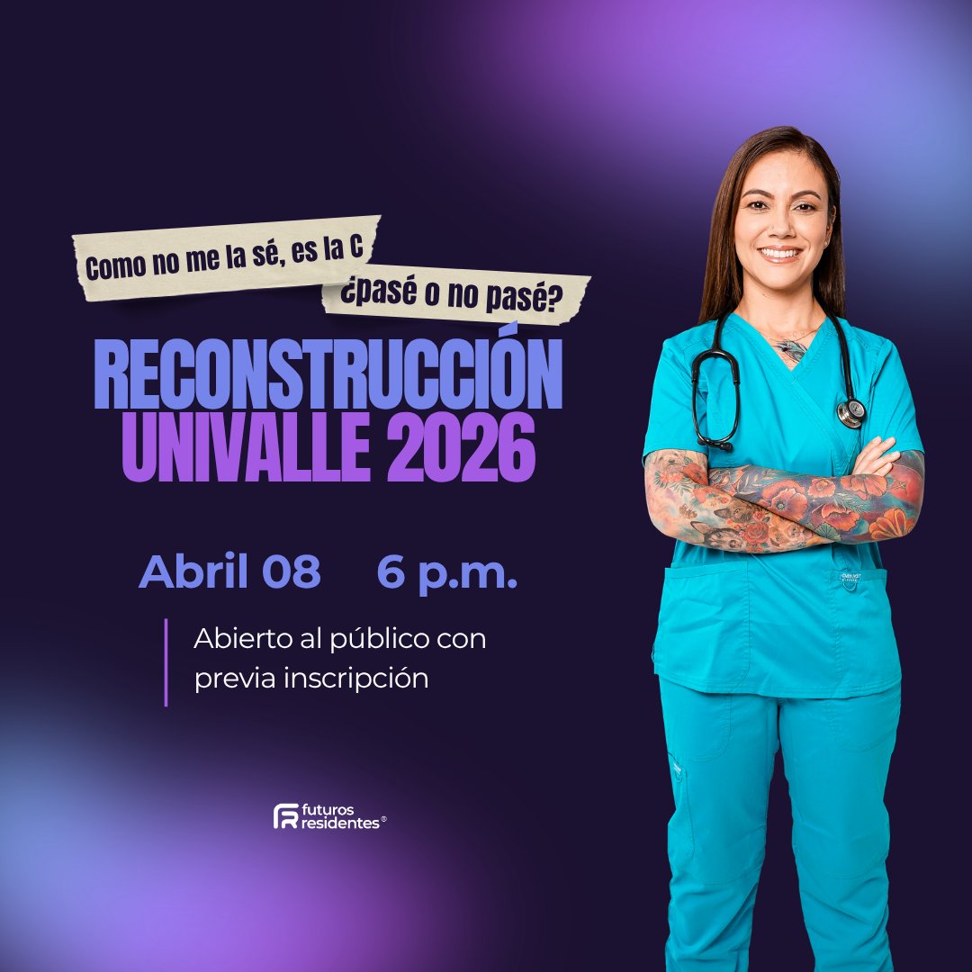 CursoFR's tweet photo. El próximo 8 de abril haremos una reconstrucción del #ExamendeAdmisión a #EspecialidadesMédicas de la #UniversidaddelValle. Será completamente gratis con inscripción previa. 🤩

🗓️8 de abril de 2026.
⏰6:00 p.m. 
👉 Link de registro: https://t.co/iiQn7oWR5g

¡Te esperamos! https://t.co/fuQogm2AyR