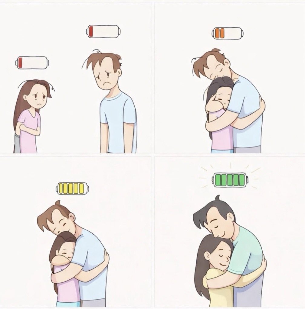 As vezes um abraço de quem amamos é tudo que precisamos para retomar a nossa paz ❤️