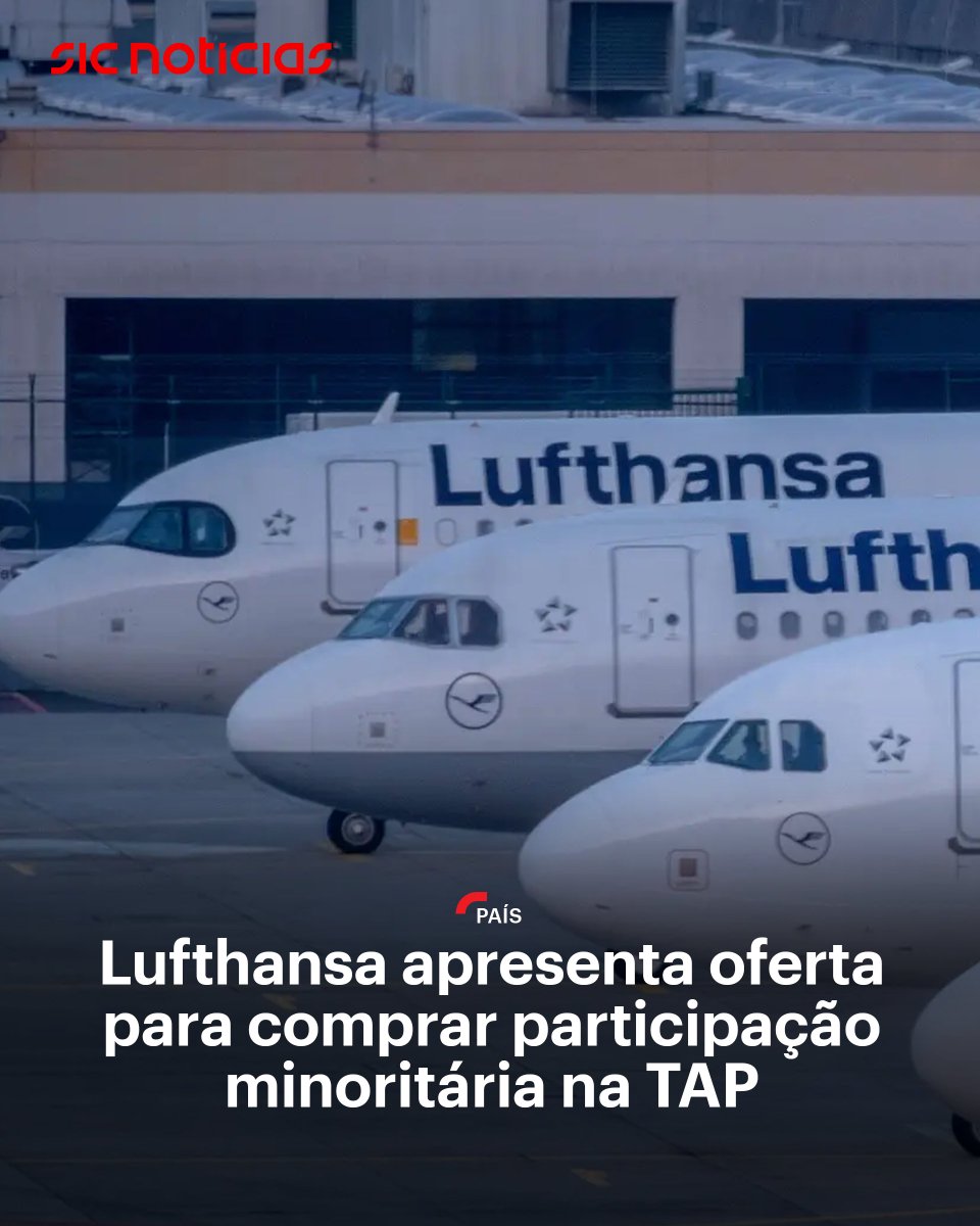 SICNoticias's tweet image. O grupo Lufthansa já apresentou uma oferta para comprar uma participação minoritária na TAP, juntando-se à concorrente Air France-KLM, que também hoje apresentou uma oferta.

Saiba mais em: bit.ly/47y4wi0

#aviao #TAP #companhiaaerea #Lufthansa #pais #portugal #news