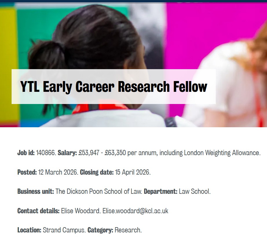 YTL Early Career Research Fellow
Deadline: April 15
kcl.ac.uk/jobs/140866-yt…