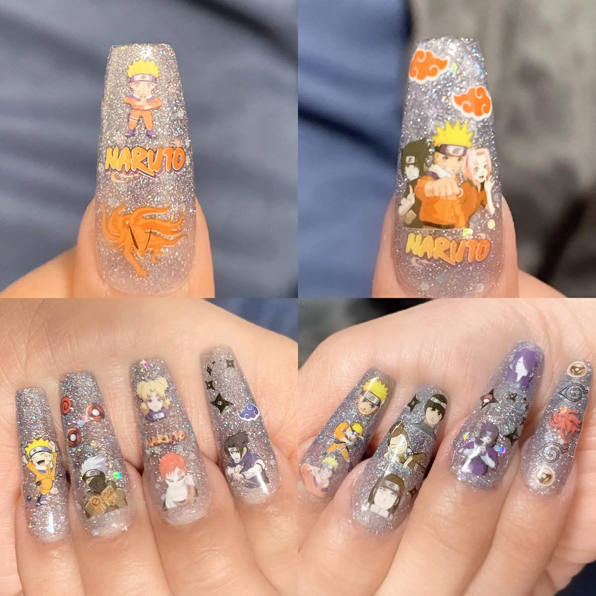 minyan1027's tweet photo. 久しぶりのネイルー💅✨️
今回は春っぽくしよと思ってたけど
なんか物足りなくて
やっぱりキャラネイルしちゃったよね🤣
大好きなNARUTOネイル❤️
 #セルフネイル  #NARUTOネイル  #ネイル  #ロングネイル https://t.co/e3hY2FZ1Xe