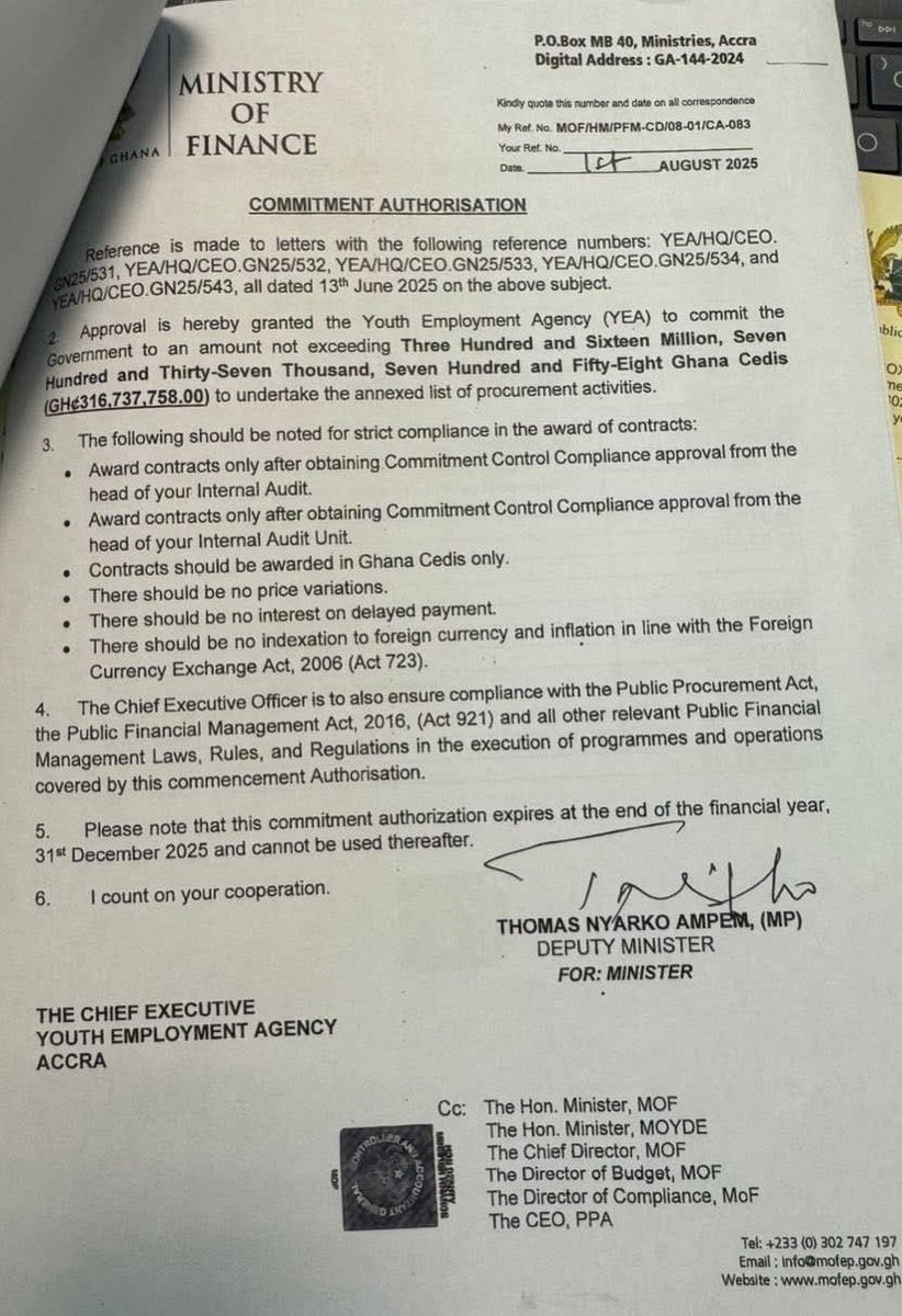 OsonoAmmiel's tweet photo. The documents show Malik Basintale’s YEA has requested and got the approval of the Finance Ministry to spend GH¢9 million of public funds for growing Turkey berries--Abeduru or Kwahu Nsusuaa. Aside this, GH¢8.3 million has been allocated for Youth in Agriculture https://t.co/nxPh23uxxM