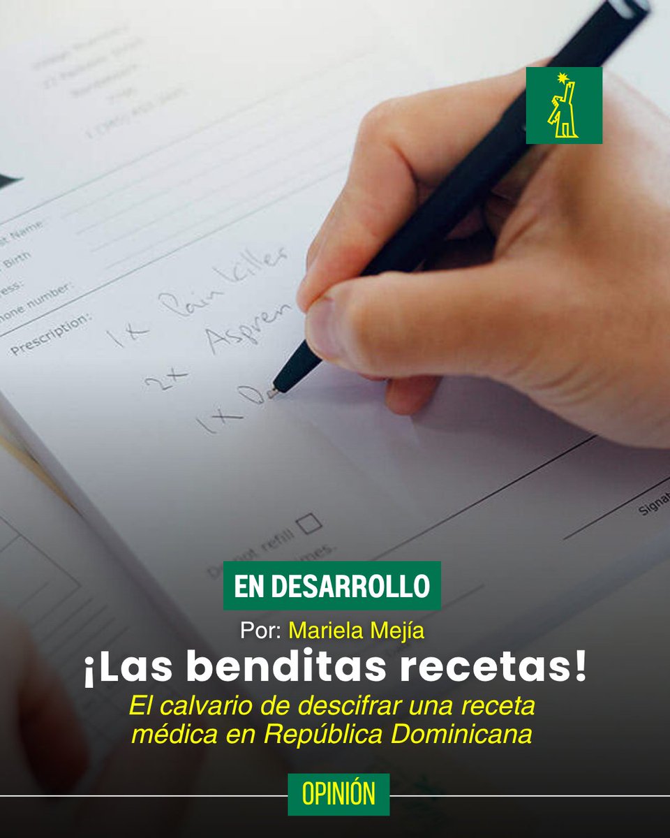 🖋 | #EnDesarrollo | Mi dermatóloga es el vivo ejemplo de cuando a alguien le dicen: “Tienes letra de doctor”. Su caligrafía es tan, pero tan ilegible, que en una farmacia cercana a su consultorio llegaron a usar un protocolo de supervivencia para entender sus recetas: un buen