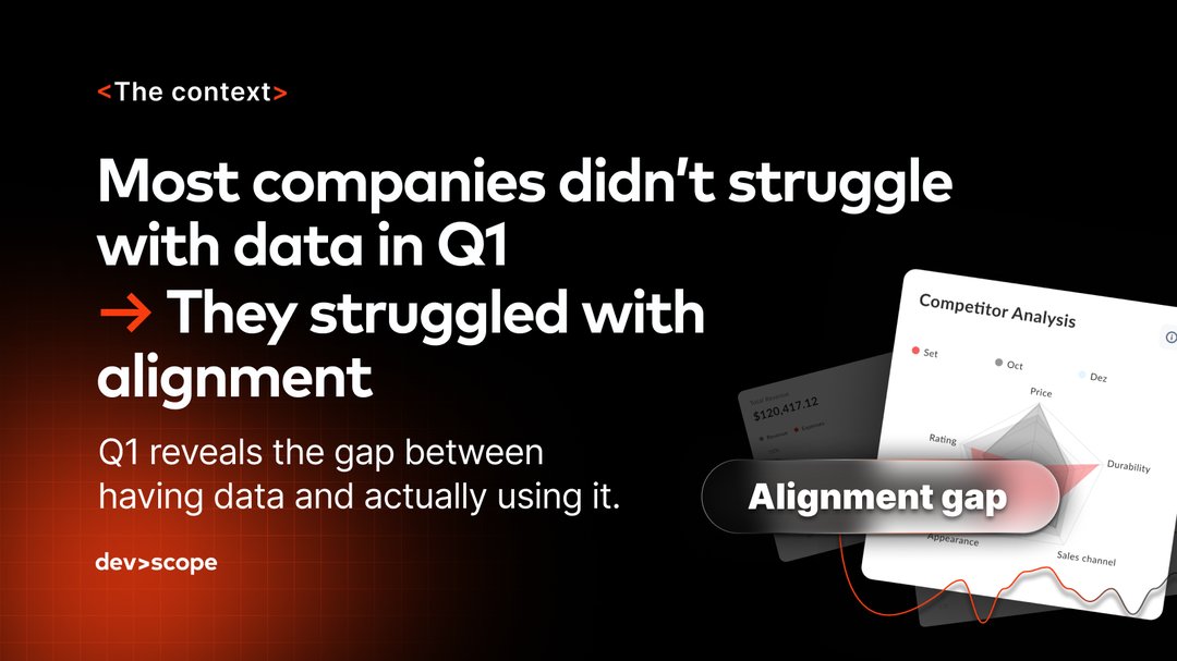 DevScope's tweet photo. Most companies didn‘t struggle with data in Q1
They struggled with alignment.
https://t.co/WysEnC2qoD https://t.co/5SkjCexPGm