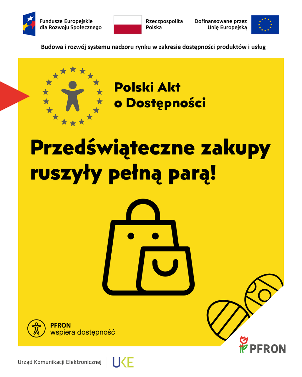 funduszpfron's tweet image. 🛍️ Przedświąteczne zakupy ruszyły pełną parą!

Zgodnie z ustawą #PAD w zakresie dostępności usług, sklepy internetowe i e-sprzedawcy mają obowiązek udostępniać czytelne, dostępne i zrozumiałe informacje, w tym dostępne strony, aplikacje i systemy zakupowe — tak, aby każdy mógł