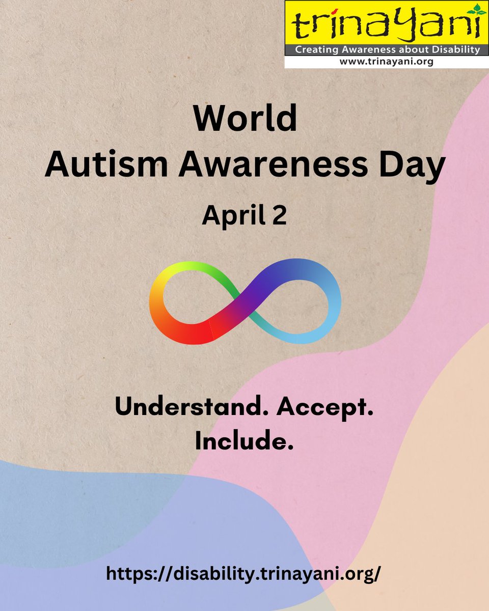 Trinayani_ngo's tweet image. #AutismSpectrumDisorder is not a single, fixed experience  on #WorldAutismAwarenessDay,  listen, understand, and move towards acceptance by watching diverse lived experiences of our friends living with autism on 
disability.trinayani.org our #DisabilityAwareness website.