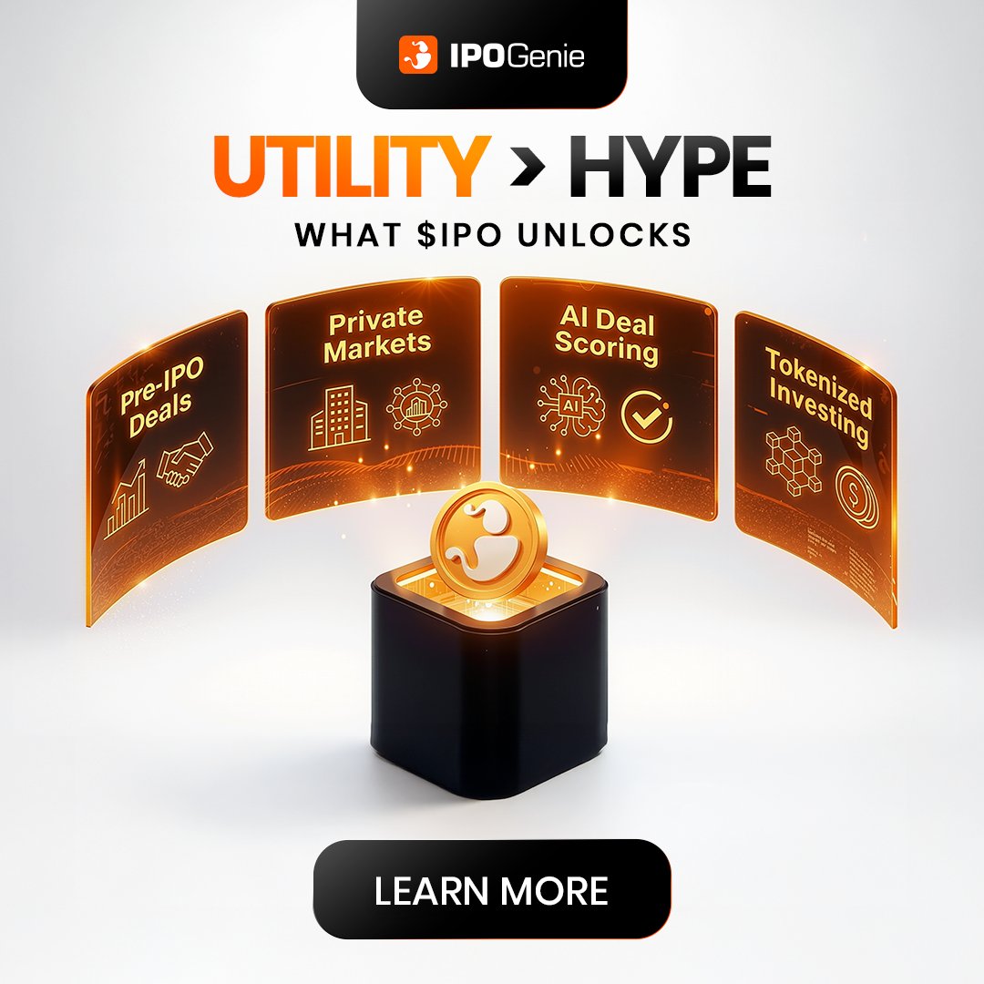 Most tokens in this space are built on a story. $IPO is built on infrastructure.

Pre-IPO deal access.
Private market entry.
AI deal scoring that vets every opportunity before it reaches you.
Tokenized investing that puts direct on-chain ownership in your hands with no KYC
