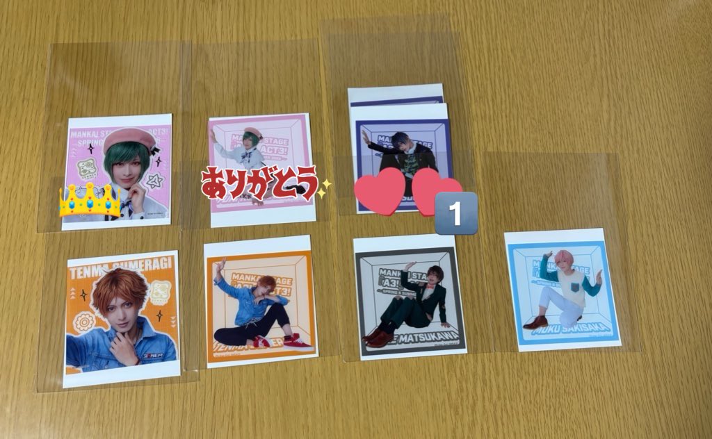 TrZqb's tweet photo. 【交換】エーステ ACT3 SPRING&amp;SUMMER 2026 夏組 ランダムブロマイド ランブロ +3G 奇術師　スクエアカード

譲→画像参照1.2（箔押し幸）
求→画像参照3.4
💖>💕　
最優先→ランブロアップ　綴　真澄
スクエア　箱三角
譲👑は3〜💕は無印同数交換
最優先の交換は1:1可
4/11マチネ前後手渡し>郵送交換 https://t.co/l4VMfRR5dS