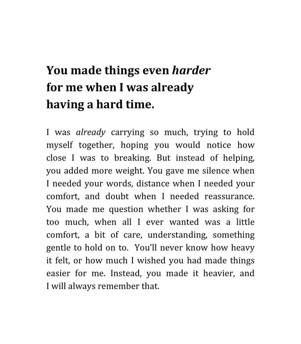 Liminal1988's tweet photo. You made things even harder for me when I was already having a hard time. https://t.co/9HMVcxzLAO