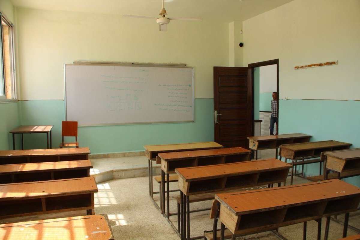QalaatAlMudiq's tweet image. #Syria: 6 schools in area of Deir Hafer (E. #Aleppo) have undergone maintenance and rehabilitation, 10 weeks after the region was taken over from #SDF.