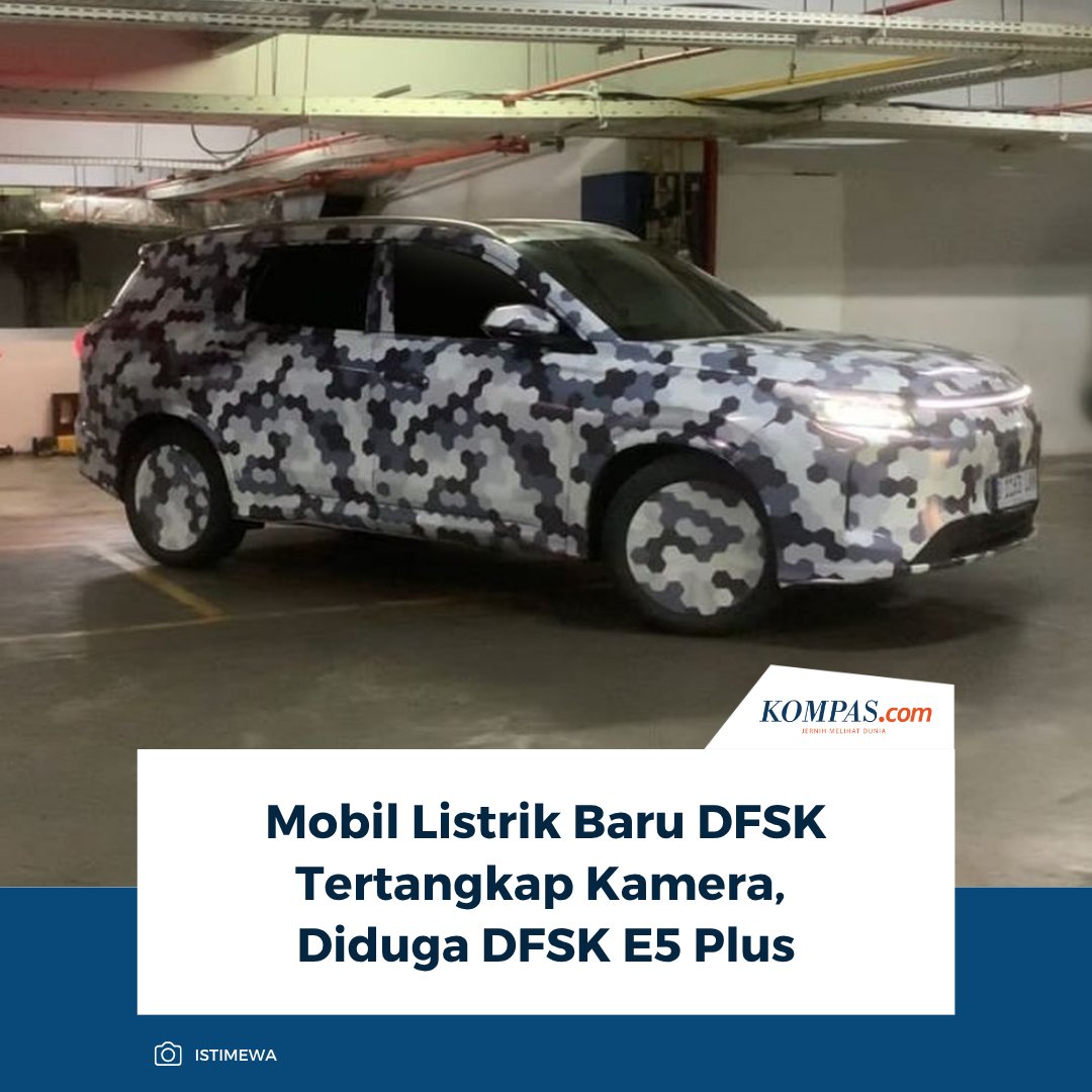 kompascom's tweet photo. DFSK Motor tampak menyiapkan produk baru, terlihat dari satu unit mobil listrik yang tertangkap kamera sedang melintas di area parkir pusat perbelanjaan.

Baca Selengkapnya 👇🏻
https://t.co/96FIlbXhB5

~NA #DFSK #MobilListrik #DFSKE5Plus https://t.co/BehpYzePwX